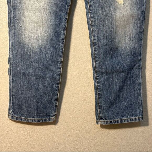 Guess Jeans Y2K 1981 Boyfriend Cropped Button Fly Blue Light Wash Women’s 26. - Picture 5 of 12